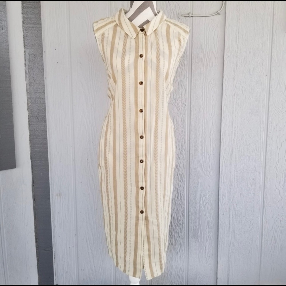 Anthropologie Plus 2X button down sleeveless dress / tunic